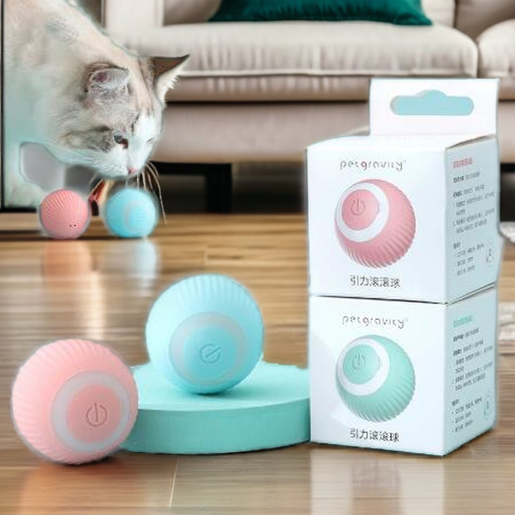 Giocattolo interattivo intelligente per gatti con sfera magica per interni automatico a rotazione
